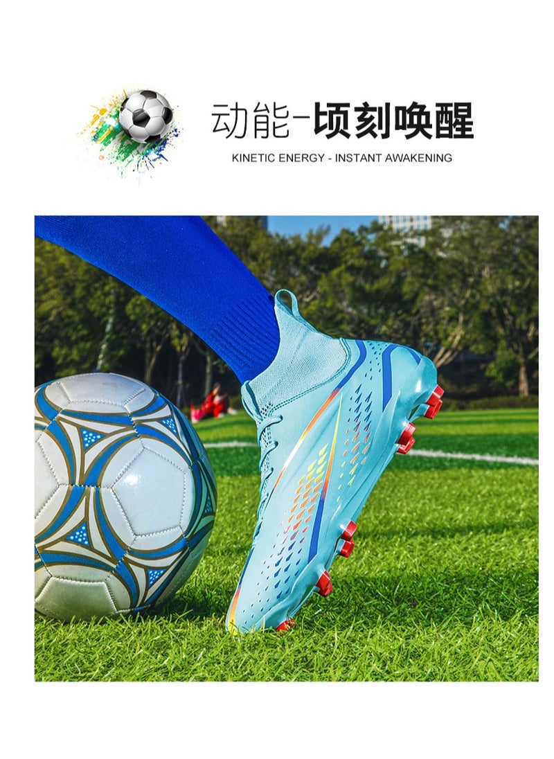 Spike Sneakers TF Training Shoes Football Shoes Non-slip (Spike Bright Moon)44