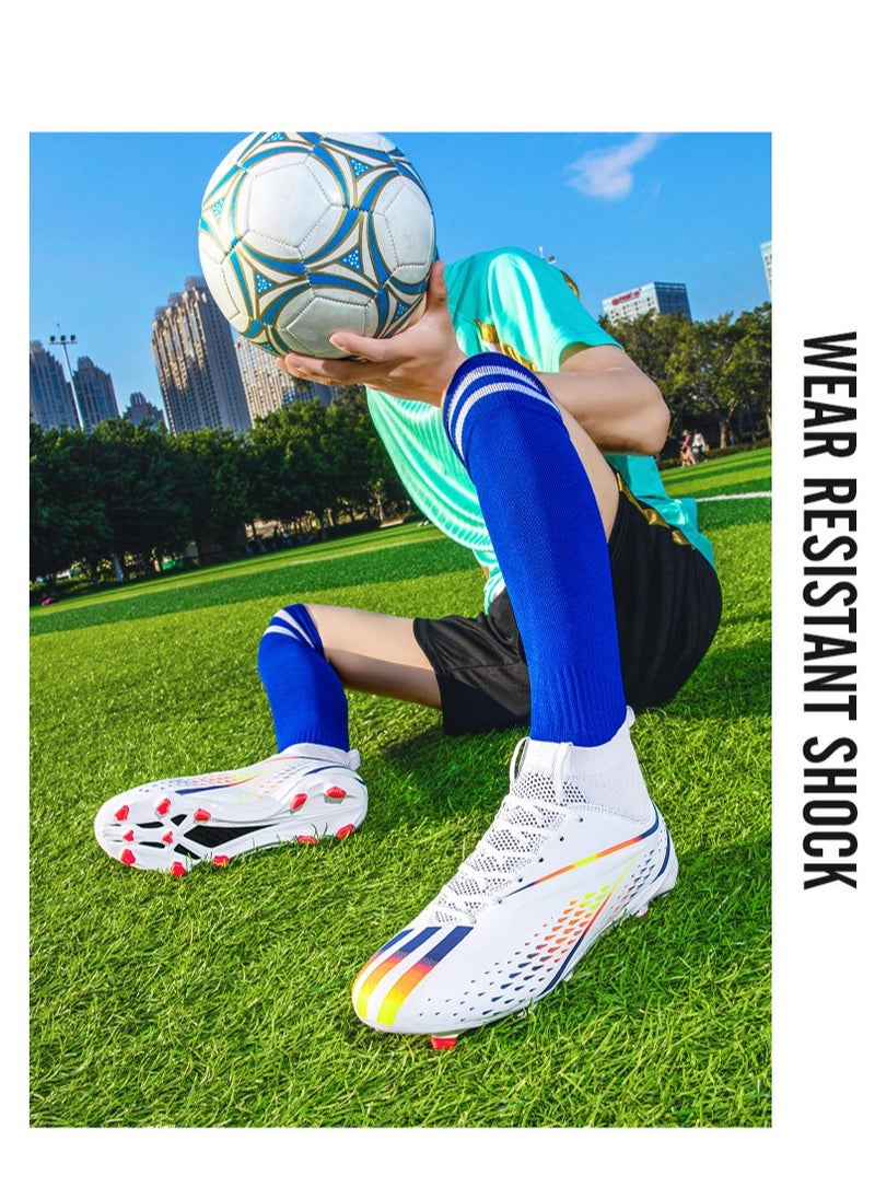 Spike Sneakers TF Training Shoes Football Shoes Non-slip (Spike Bright Moon)44