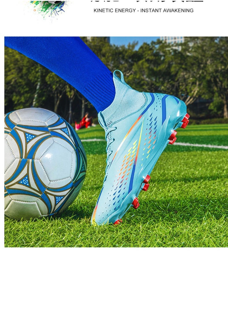 Spike Sneakers TF Training Shoes Football Shoes Non-slip (Spike Bright Moon)40