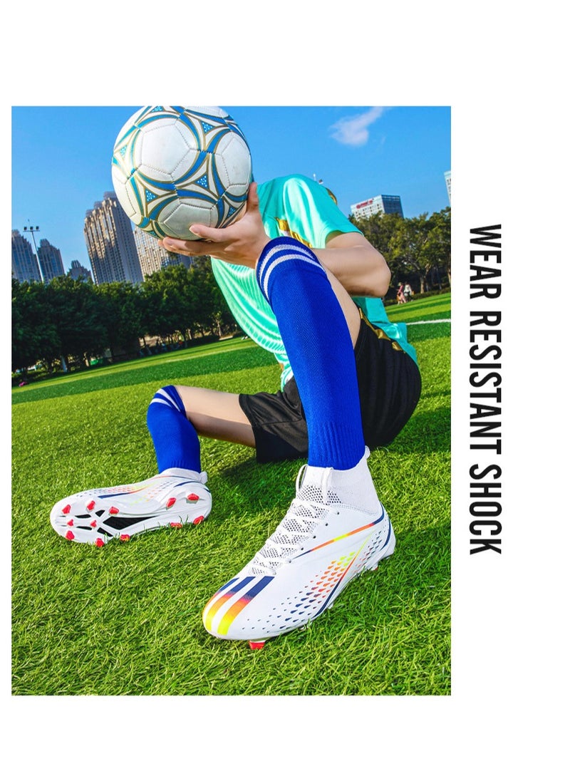 Spike Sneakers TF Training Shoes Football Shoes Non-slip (Spike Bright Moon)40