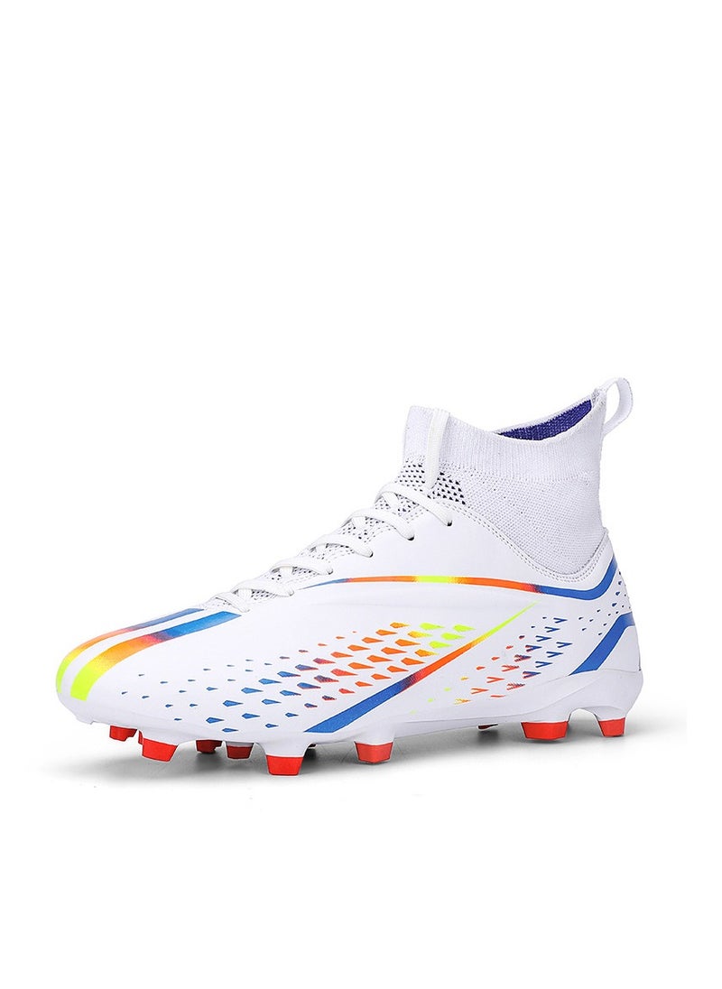 Spike Sports Boots Training Boots Non-Sliding Football Boots (Spike bright white)