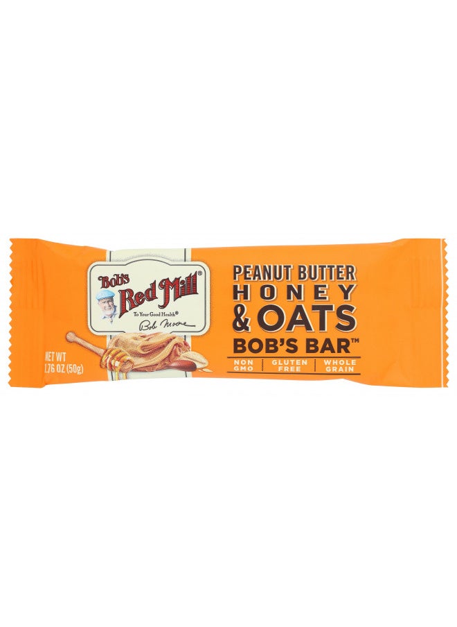 Bob's Red Mill Bob's Bar, Peanut Butter Honey & Oats, Gluten Free & Non-GMO, 1.76 Oz (Pack of 12)