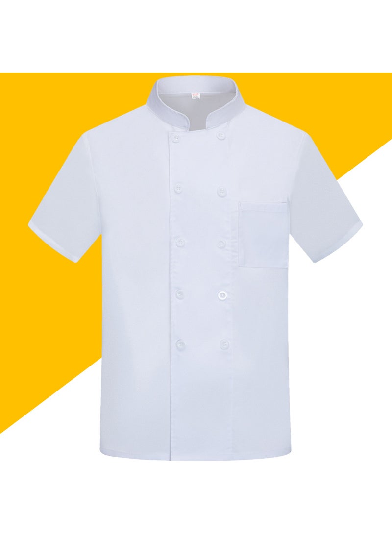 Breathable Chef Jacket Short Sleeve Men Women White [sleeve back full Net]]