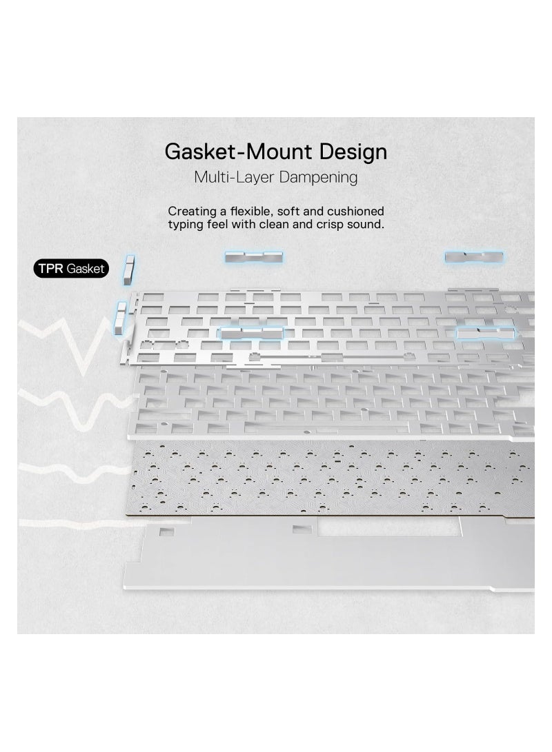 K649 PRO 78% Wireless Gasket RGB Gaming Keyboard ,Translucent Custom Switch