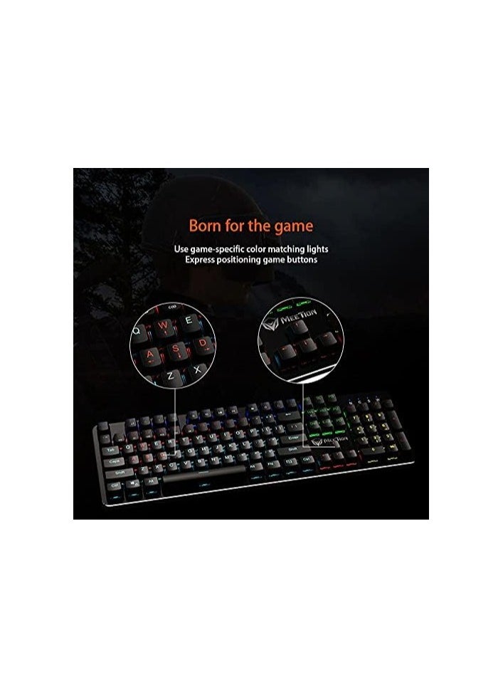 Meetion Basic Mechanical Gaming Keyboard Mk007, Black, Mt-Mk007