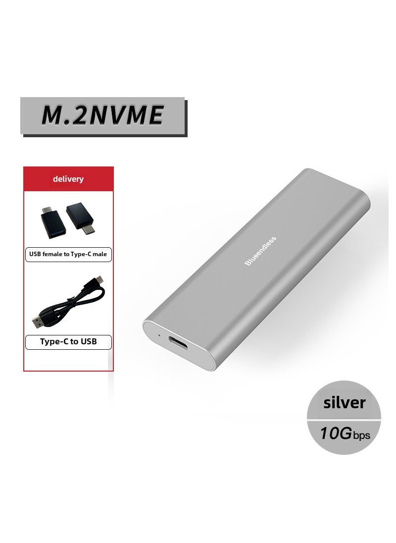 M.2 NVMe SSD Enclosure USB3.1 Gen2 Laptop External Case 2815N Silver free installation