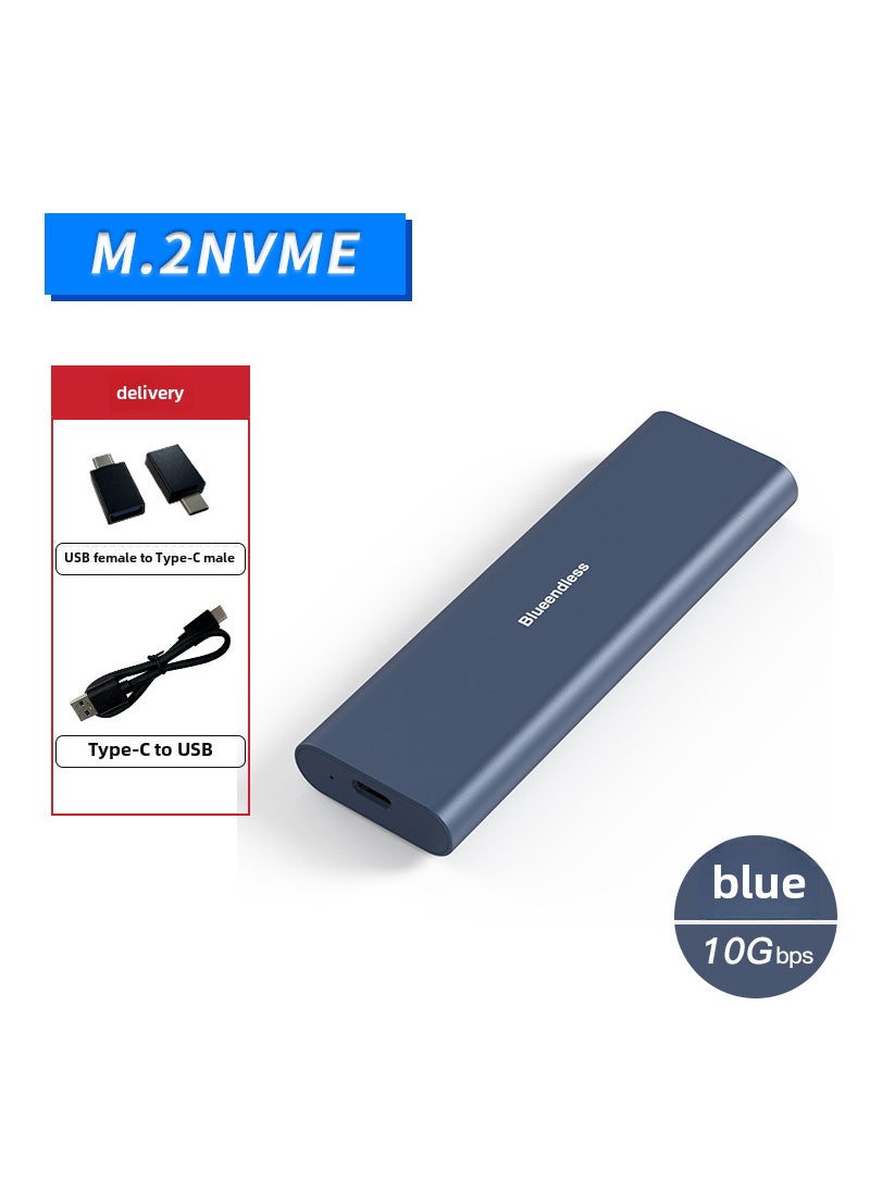 M.2 NVMe SSD Enclosure USB3.1 Gen2 Laptop External Case 2815N Blue free installation