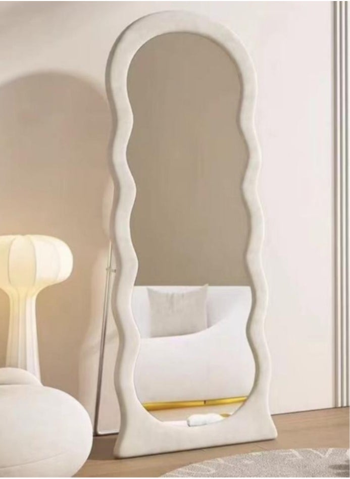 Fashion Style Floor Mirrors Wave Shape Dressing Full Length Mirror For Living Room