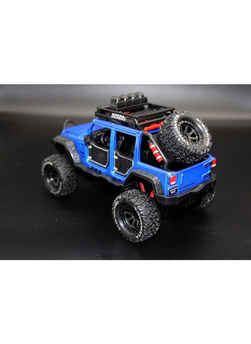 1:24 Scale Diecast Vehicle - Jeep Off-Road Kings Jeep Wrangler Unlimited with Variable ColorS Option (BLUE)