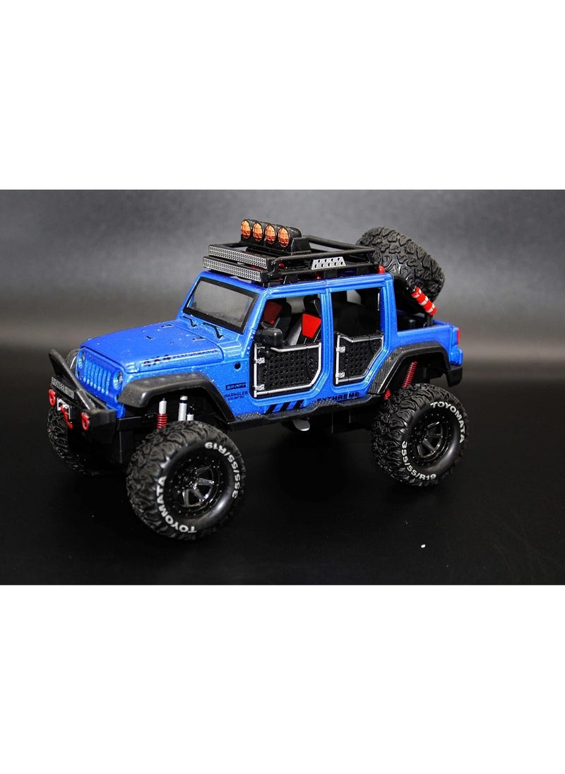 1:24 Scale Diecast Vehicle - Jeep Off-Road Kings Jeep Wrangler Unlimited with Variable ColorS Option (BLUE)