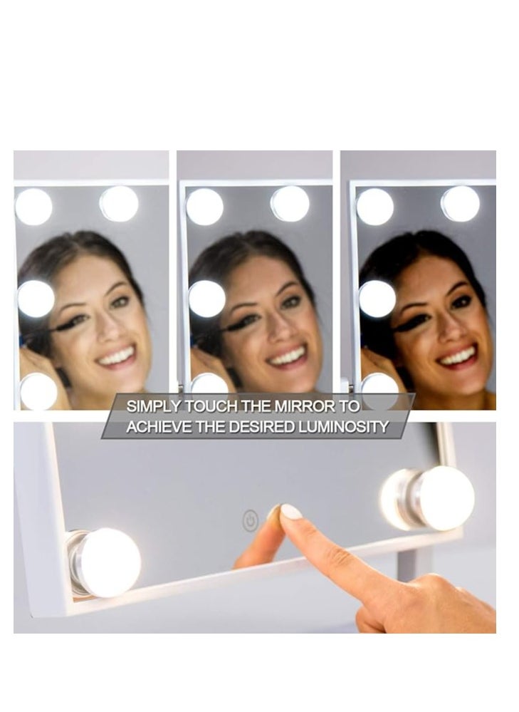 Makeup Mirror with 12 Dimmable LED Lights 3 Color Modes 360° Rotation and Touch Control Makeup Mirror