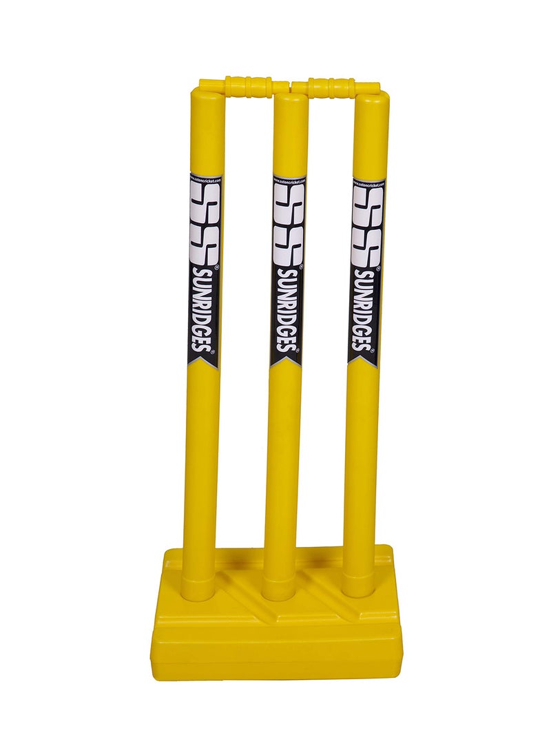 Plastic Cricket Stumps Set with Bails & Plastic Base | Size: Full | Cricket