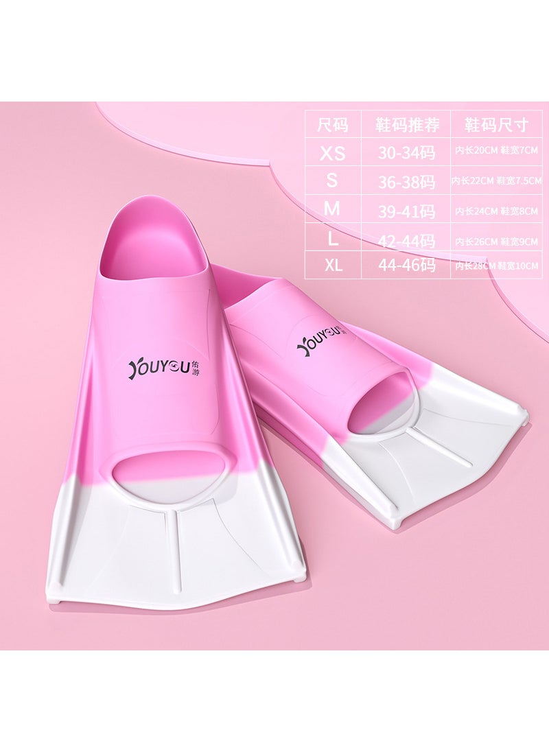 Professional Swim Fins for Kids and Adults Pink White