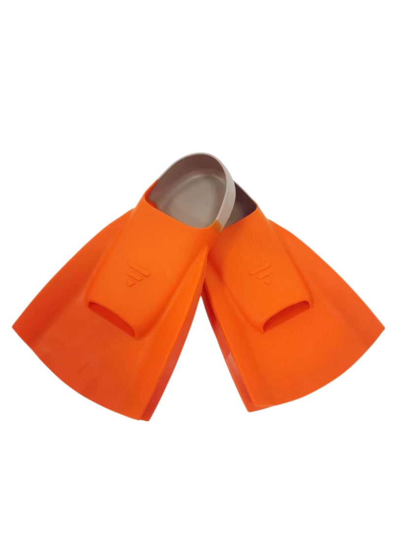 New Dual-Flap Swim Fins for Kids and Adults Orange + light coffee