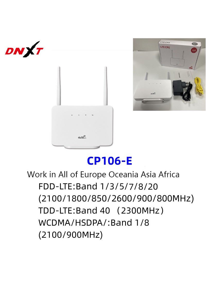 CP106 4G CPE Wireless Router WiFi SIM LTE European Cp106-e us power supply -- eurasian version