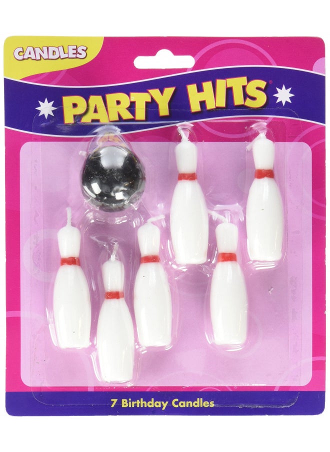 7pc Bowling Pins and Ball Candle Set