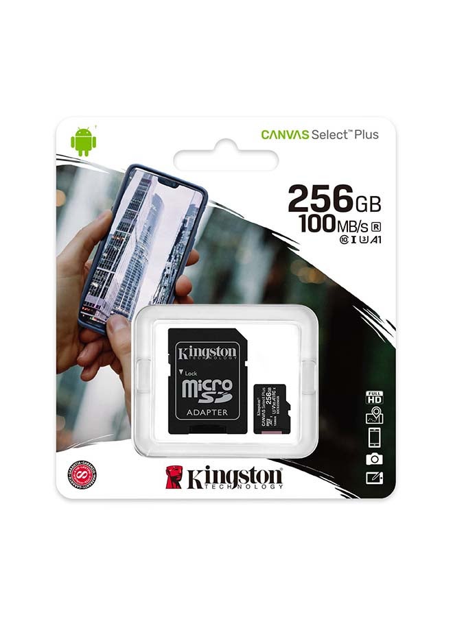 256GB micSDXC Canvas Select Plus 100R A1 C10 Card + ADP 256.0 GB