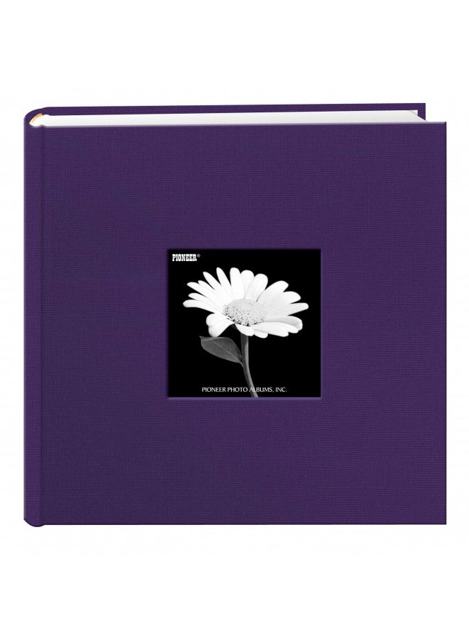 Fabric Frame Cover Photo Album 200 Pockets Hold 4x6 Photos, Grape Purple