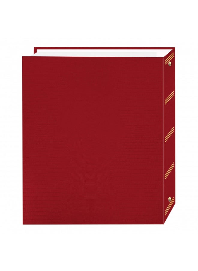 Magnetic Self-Stick 3-Ring Photo Album 100 Pages (50 Sheets), Red