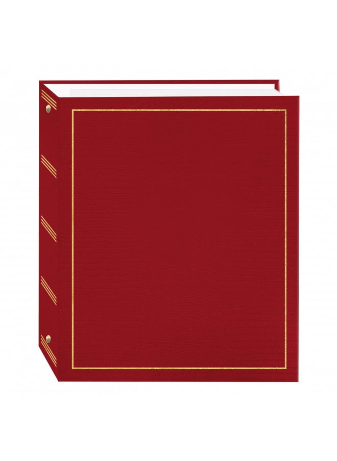 Magnetic Self-Stick 3-Ring Photo Album 100 Pages (50 Sheets), Red