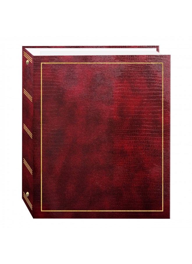 Magnetic Self-Stick 3-Ring Photo Album 100 Pages (50 Sheets), Burgundy Red