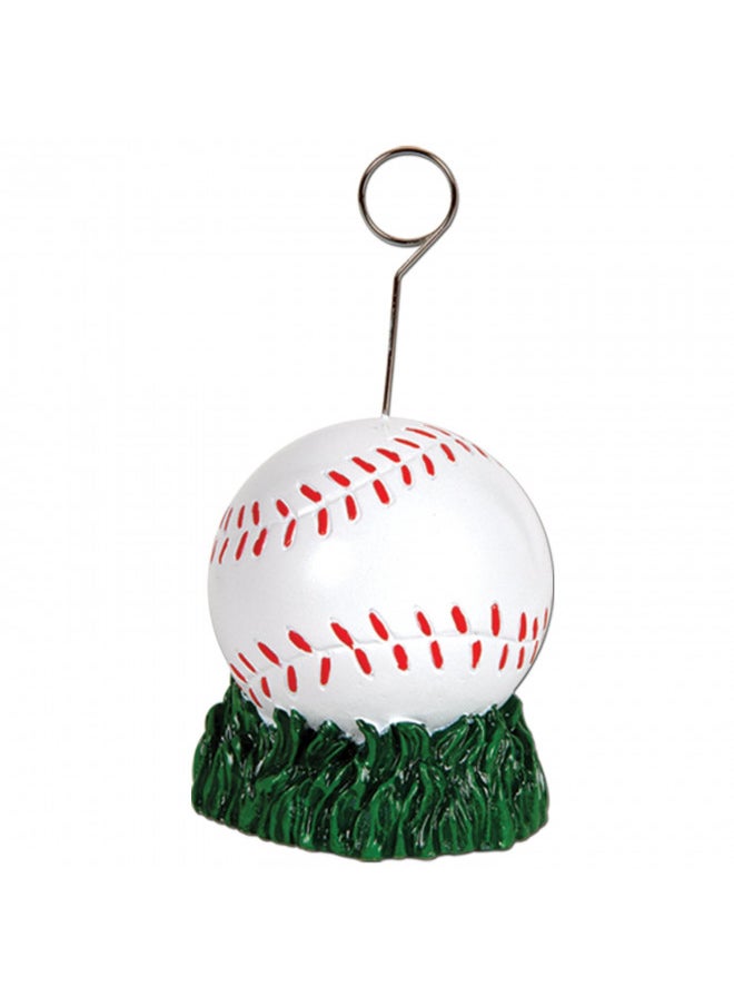 Beistle 50841 Baseball Photo and Balloon Holder-1 Pc, 6 Ounces, White/Red/Green