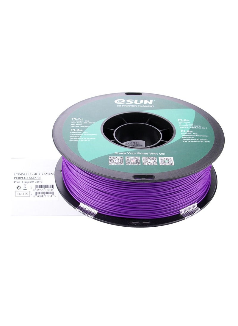 Esun 3D Printer Filament PLA+ 1.75 mm Dimensional Accuracy +/- 0.05 mm 1 Kg (2.2 lbs) Spool 3D Printing Material for 3D Printers – Purple