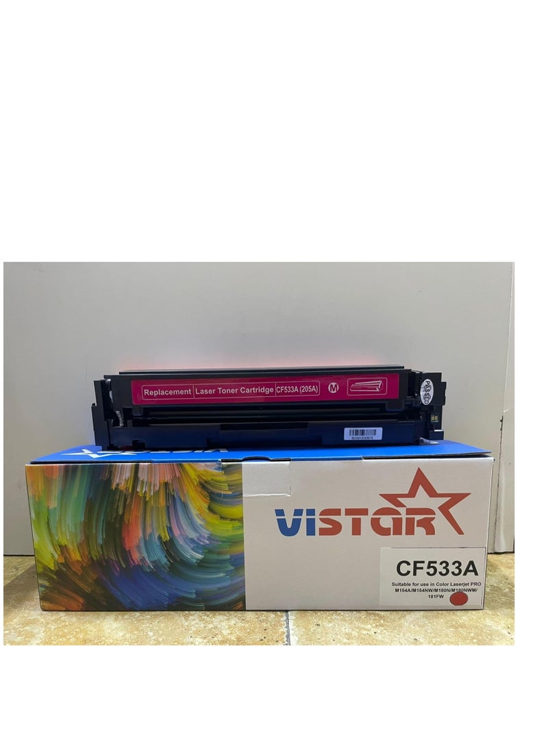 VISTAR CF533A Magenta Toner Cartridge, Compatible with HP Color LaserJet Pro M154a/M154nw/M180n/M180nw/181fw