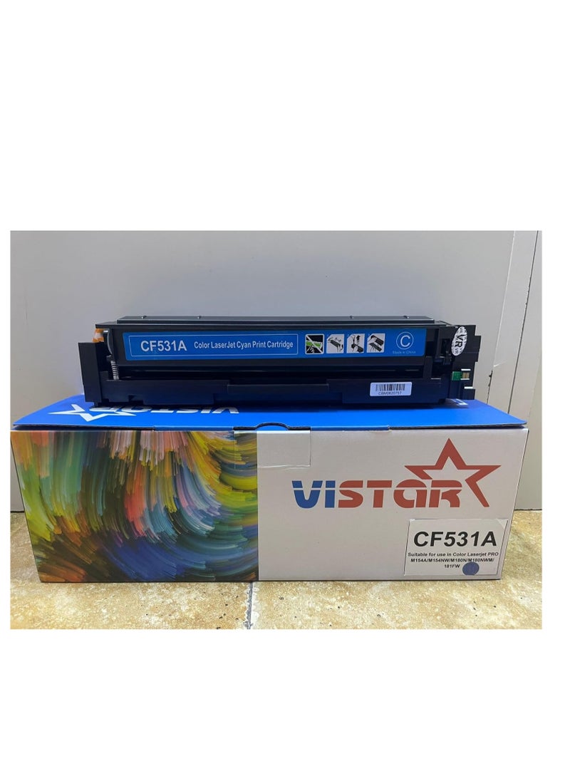 Vistar CF531A Cyan Toner Cartridge, Compatible with HP Color LaserJet Pro M154, M180fdn, M181fdw