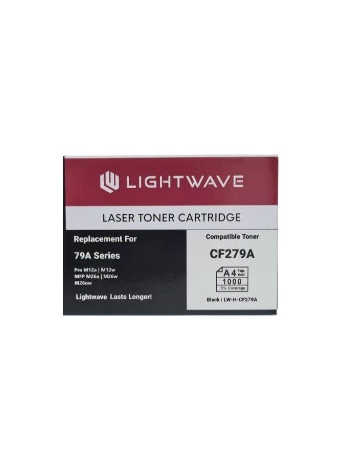 Light wave 79A Black High Yield Toner Cartridge Is Compatible with HP LaserJet Pro M12a HP LaserJet Pro MFP M26nw(CF279A Black)