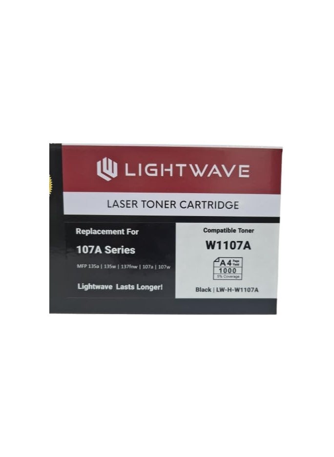 Light Wave 107A Black Toner Cartridge Replacement, Compatible, High-Quality Printing, Home and Office Use