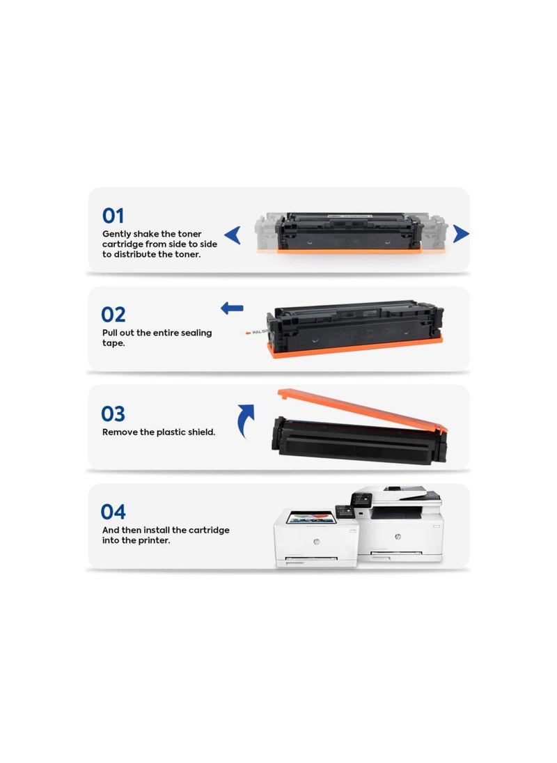 ICOMJET Compatible Toner Cartridge Replacement for HP 201A CF400A CF401A CF402A CF403A Work for HP Color Laserjet Pro M252dn M252n M252dw MFP M277dw M277n M274n Printer