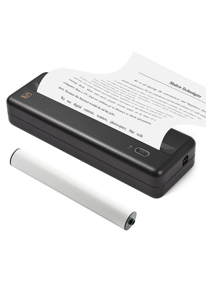 HPRT MT810 A4 Portable Paper Printer Thermal Printing Wireless BT Connect Compatible with iOS and Android Mobile Photo Printer Support 210mm/110mm for Outdoor Travel Home Office Printing Sketches Reports Printing with 1 A4 Thermal Paper Roll