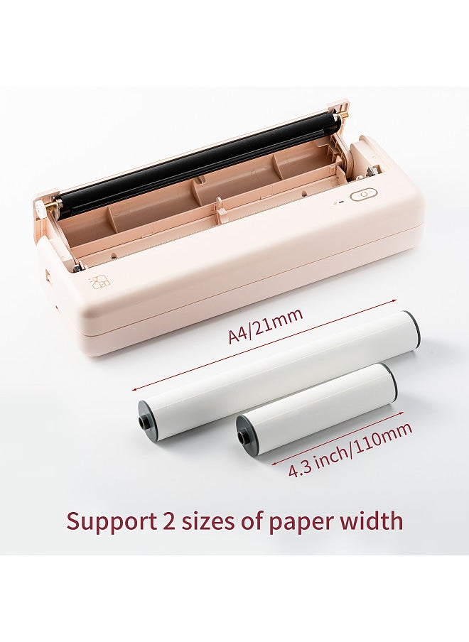 HPRT MT810 A4 Portable Paper Printer Thermal Printing Wireless BT Connect Compatible with iOS and Android Mobile Photo Printer Support 210mm/110mm for Outdoor Travel Home Office Printing Sketches Reports Printing with 1 A4 Thermal Paper Roll