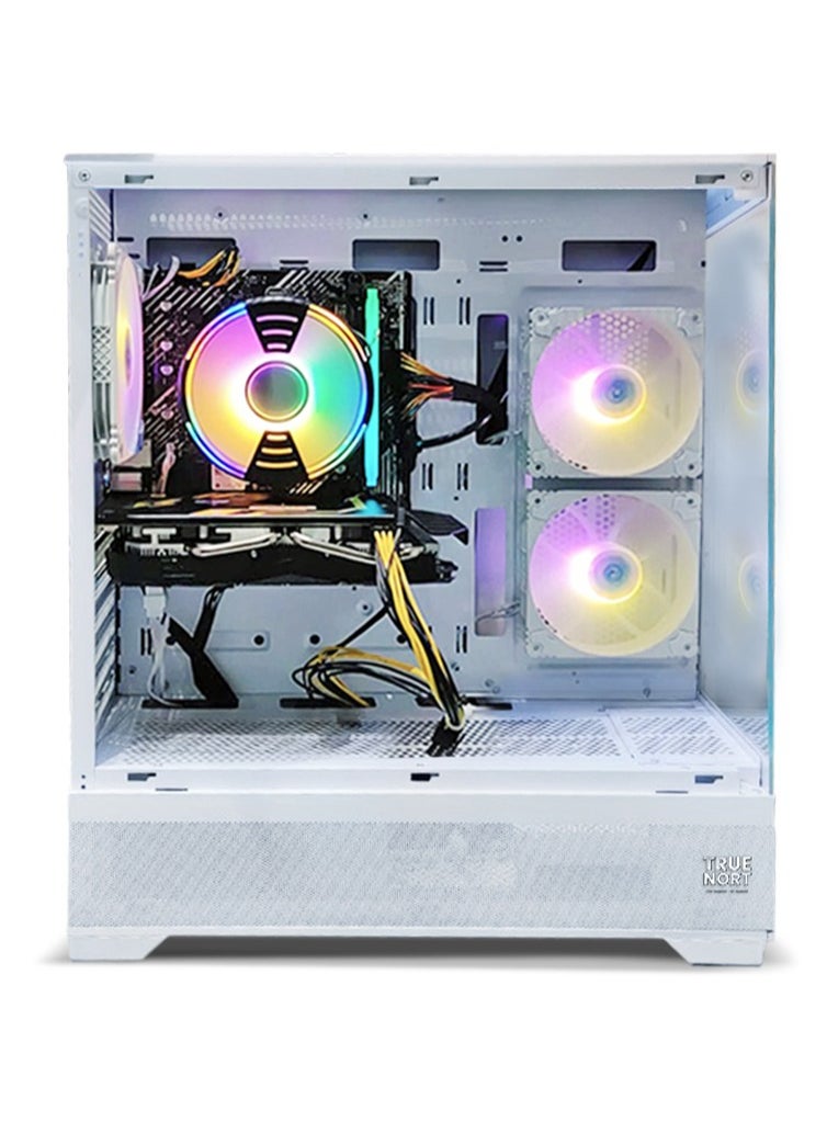 True Nort Gaming PC, Intel Core i5-12400F, GTX 1650, 16GB RAM, 512GB SSD+ 1TB HDD, Air Cooler 120MM, 650W PSU, Window 11 Pro, White Case