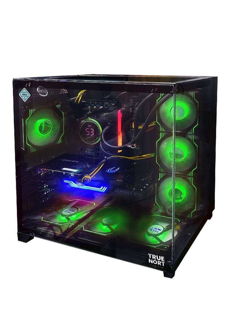 True Nort Gaming PC, Intel Core i7-12700F, RTX 3060, 16GB RAM, 512GB SSD+ 1TB HDD, Window 11 Pro, Black Case