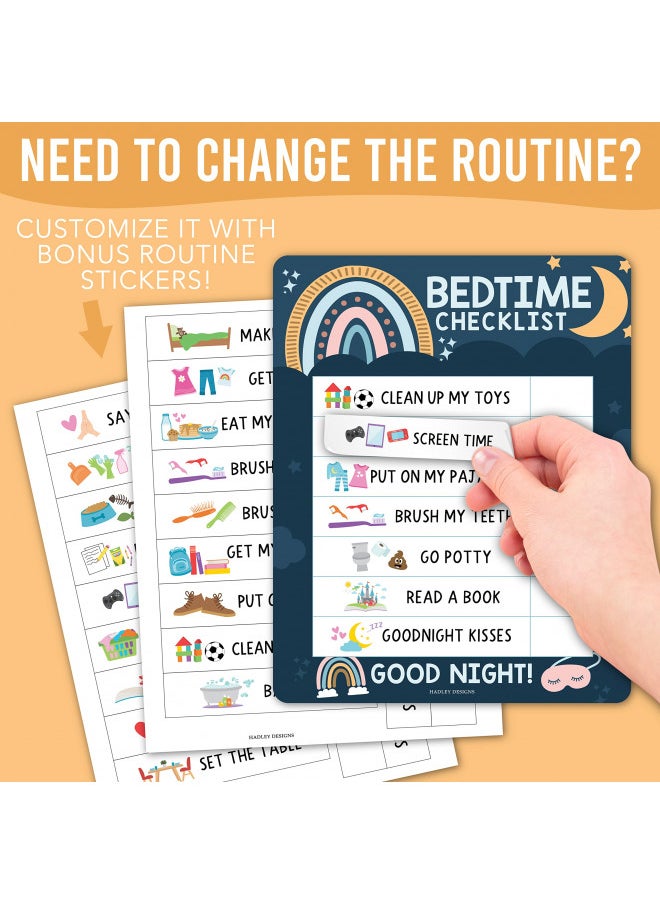 Boho Daily Schedule for Kids Schedule Board for Home - Reward Chart Bedtime Routine Chart for Toddlers, Morning Routine Chart for Kids Routine Chart, Toddler Daily Routine Chart for Kids