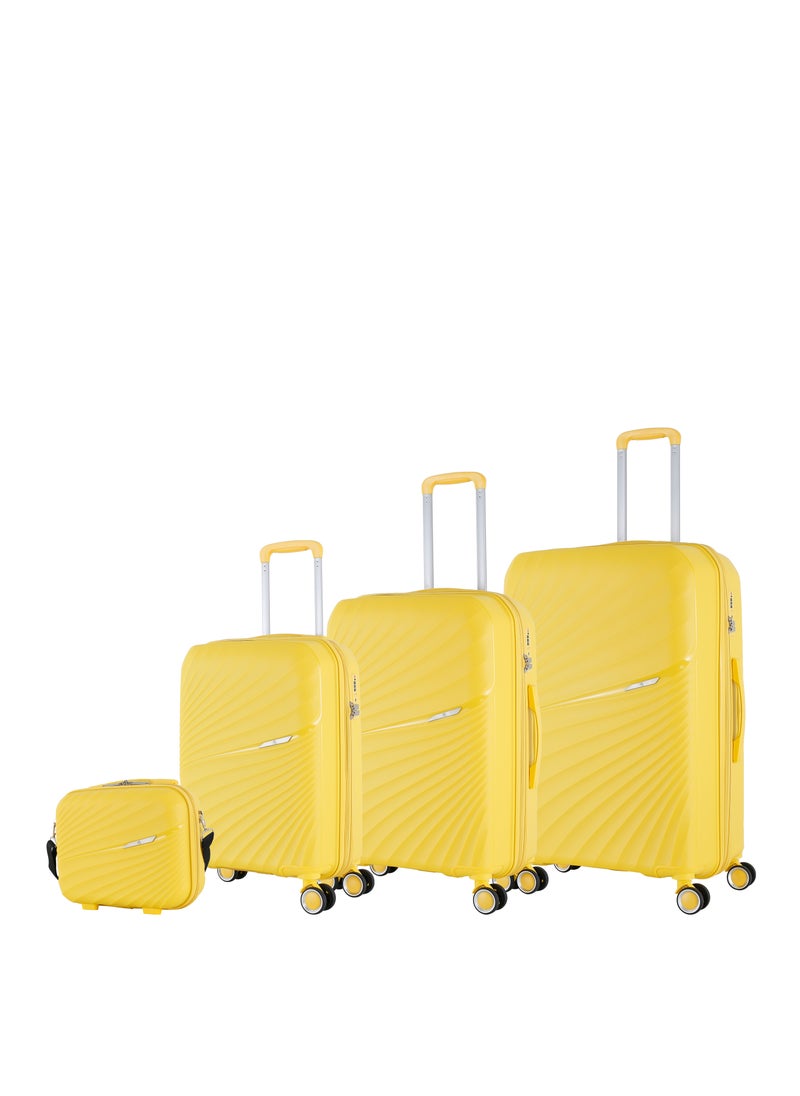 H.T Luggage Bag, Hard Case Polypropylene (PP) Material, 8x360 Degree Rotation Spinner Wheels, Matching Color Suitcases, Expandable Trolley Bag, Telescopic Handle, TSA Lock, SKU 13504