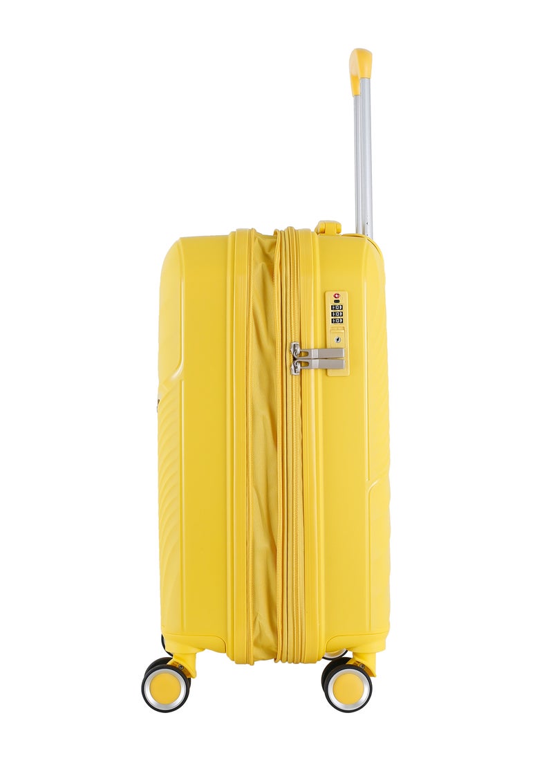 H.T Luggage Bag, Hard Case Polypropylene (PP) Material, 8x360 Degree Rotation Spinner Wheels, Matching Color Suitcases, Expandable Trolley Bag, Telescopic Handle, TSA Lock, SKU 13504