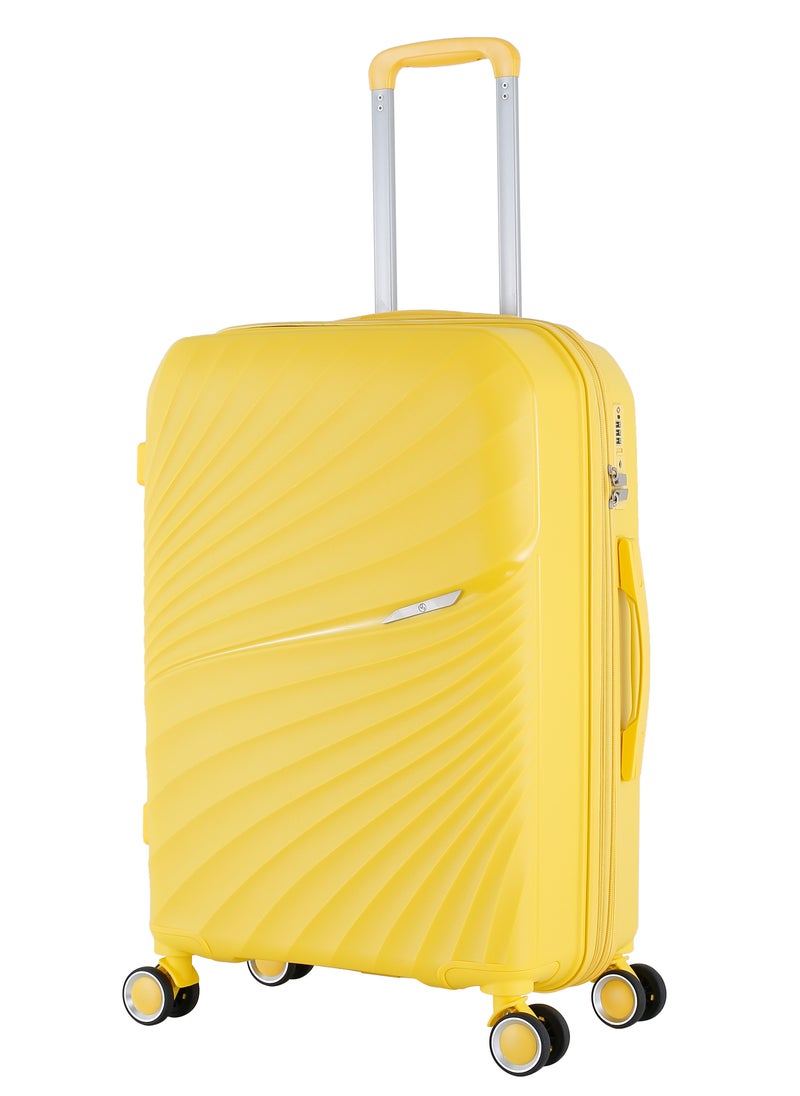 H.T Luggage Bag, Hard Case Polypropylene (PP) Material, 8x360 Degree Rotation Spinner Wheels, Matching Color Suitcases, Expandable Trolley Bag, Telescopic Handle, TSA Lock, SKU 13504