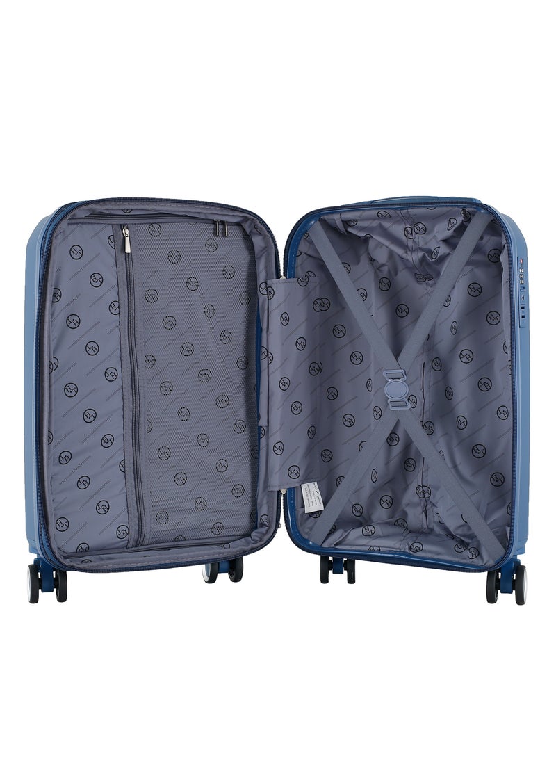 H.T Luggage Bag, Hard Case Polypropylene (PP) Material, 8x360 Degree Rotation Spinner Wheels, Matching Color Suitcases, Expandable Trolley Bag, Telescopic Handle, TSA Lock, SKU 13504