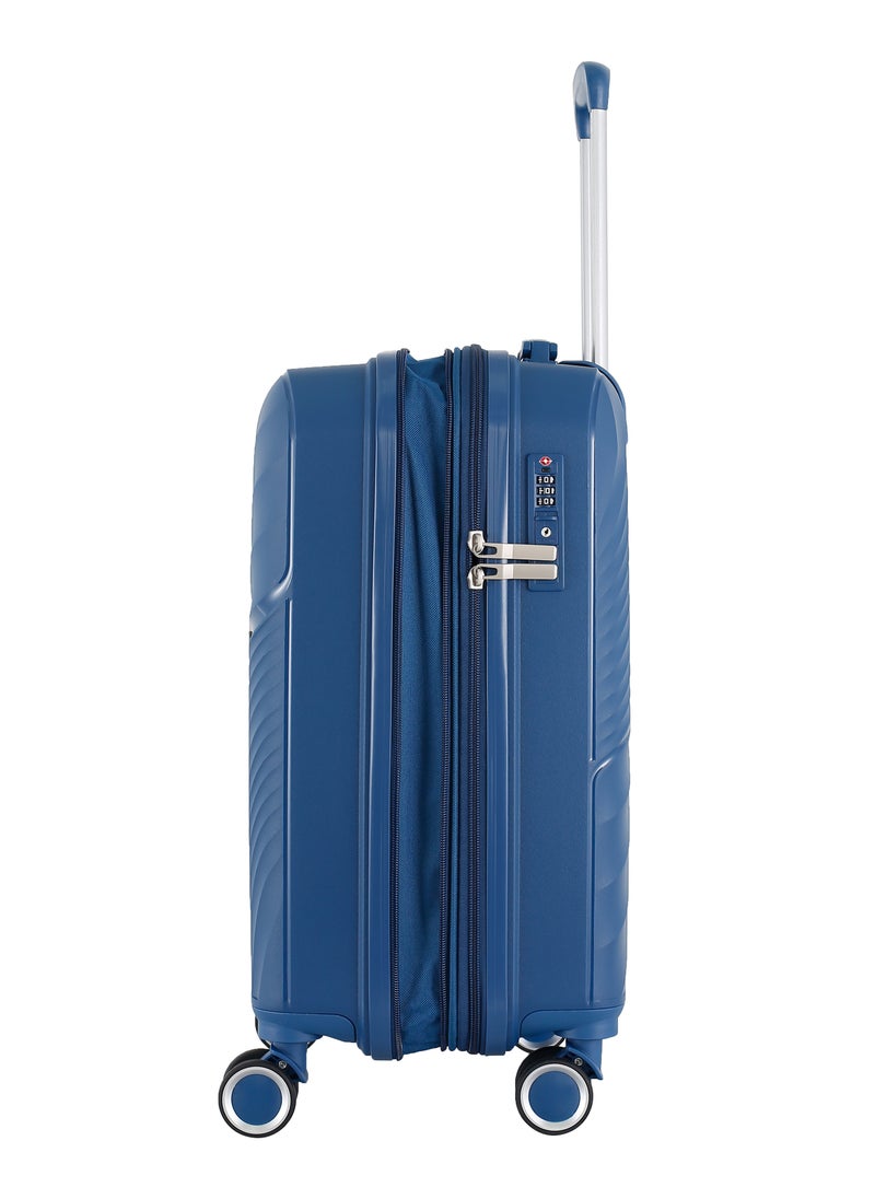 H.T Luggage Bag, Hard Case Polypropylene (PP) Material, 8x360 Degree Rotation Spinner Wheels, Matching Color Suitcases, Expandable Trolley Bag, Telescopic Handle, TSA Lock, SKU 13504