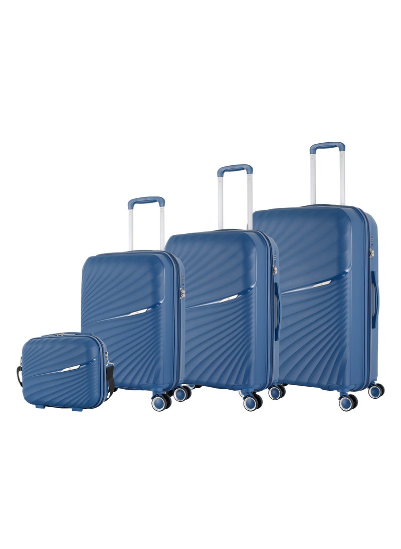 H.T Luggage Bag, Hard Case Polypropylene (PP) Material, 8x360 Degree Rotation Spinner Wheels, Matching Color Suitcases, Expandable Trolley Bag, Telescopic Handle, TSA Lock, SKU 13504