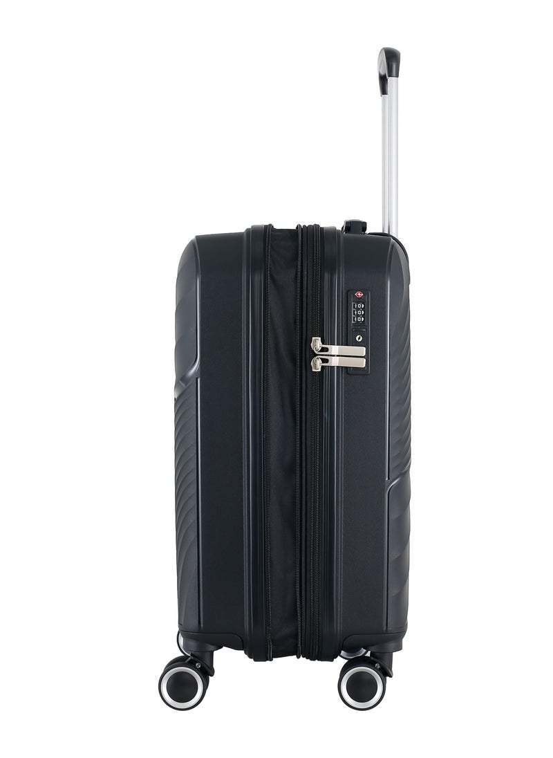 H.T Luggage Bag, Hard Case Polypropylene (PP) Material, 8x360 Degree Rotation Spinner Wheels, Matching Color Suitcases, Expandable Trolley Bag, Telescopic Handle, TSA Lock, SKU 13504