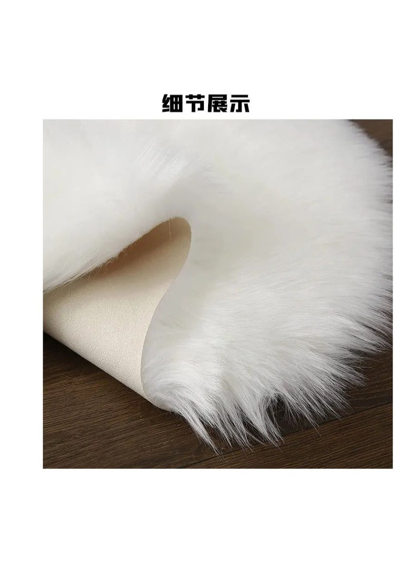 3Pcs set, Sheepskin One Cushion Hollow Wire Chair Wool Cushion Special Computer Chair Cushion Blanket Chair Sofa Cushion