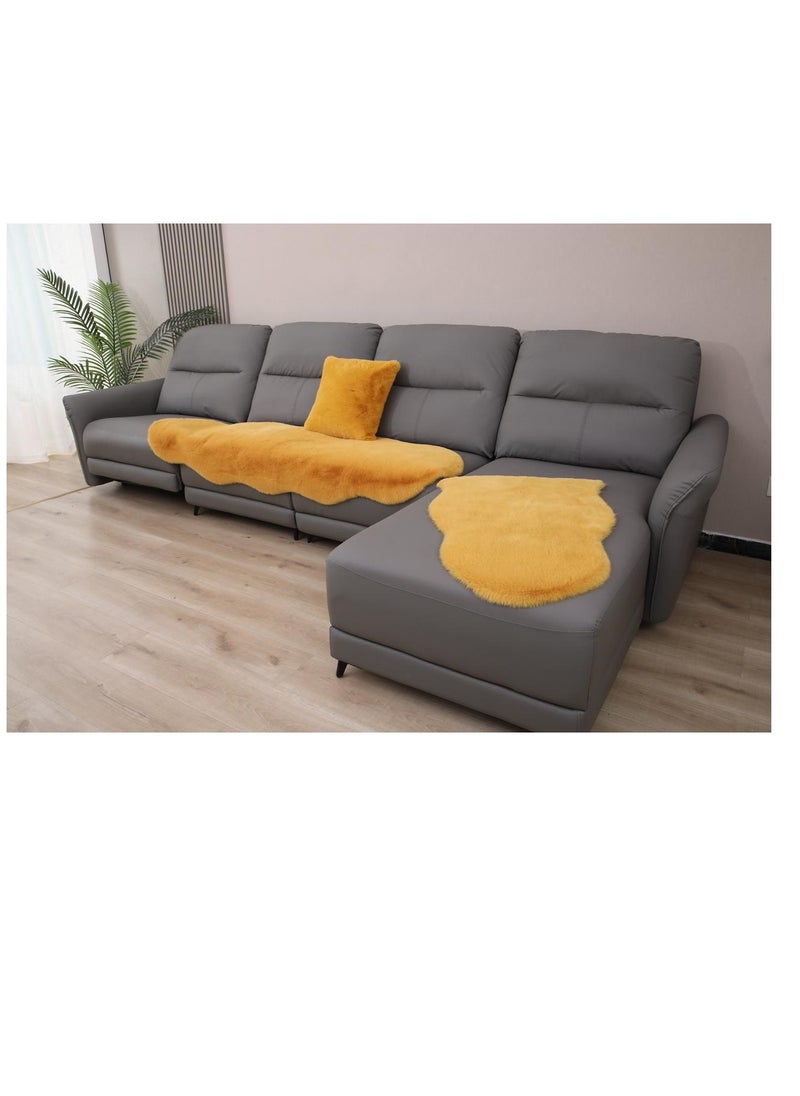 3Pcs set, Sheepskin One Cushion Hollow Wire Chair Wool Cushion Special Computer Chair Cushion Blanket Chair Sofa Cushion