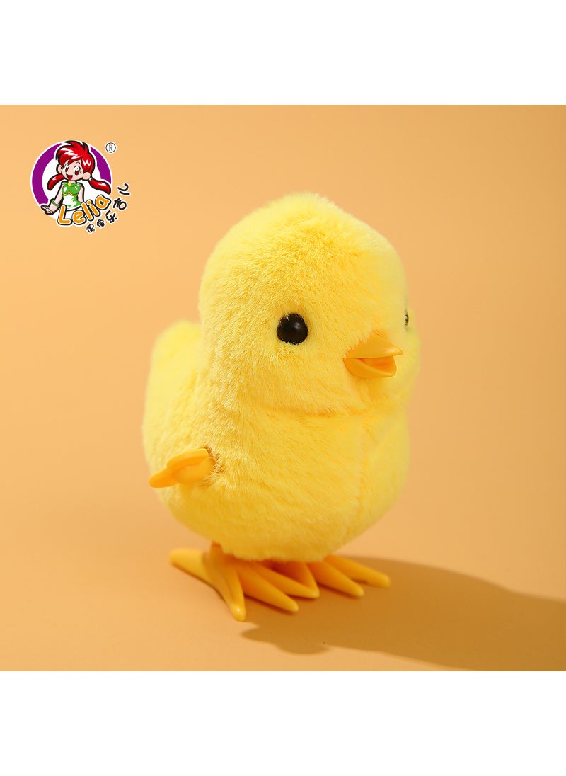 Shake the sound can jump spring chicken simulation jump chicken jump duck chain can run plush toys boys and girls baby children Q178 jump yellow chicken [1]]