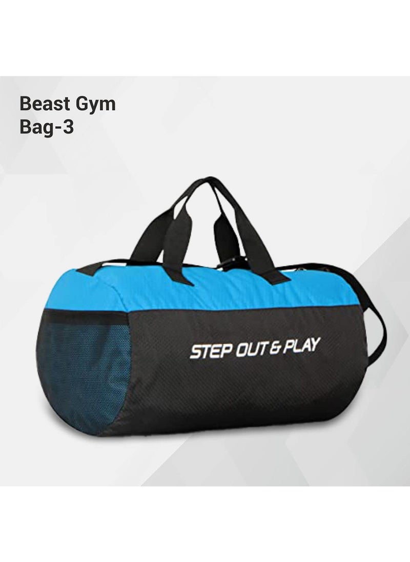 Beast-3 Gym Bag | Polyester | Standard | Shoulder Bag | Fitness Bag | Sports & Travel Bag | Kit Bag | Separate Shoes Compartment | Unisex Gym Bags | Men & Women