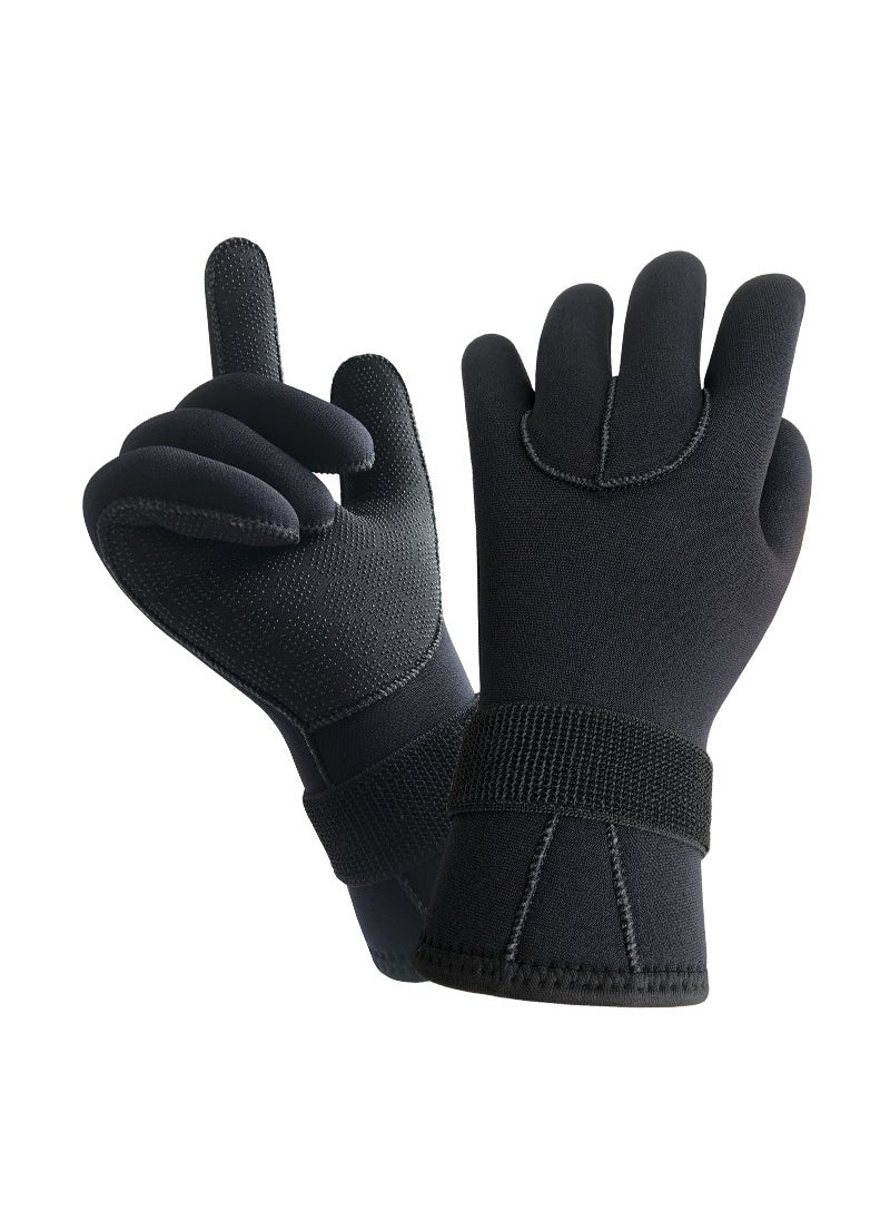 3mm5mm Diving Gloves Mens Winter Swimming Catching Fish Non-slip Anti-puncture Wear-resistant Floating Gloves Warm Cold-proof Diving Suit 5mm without words