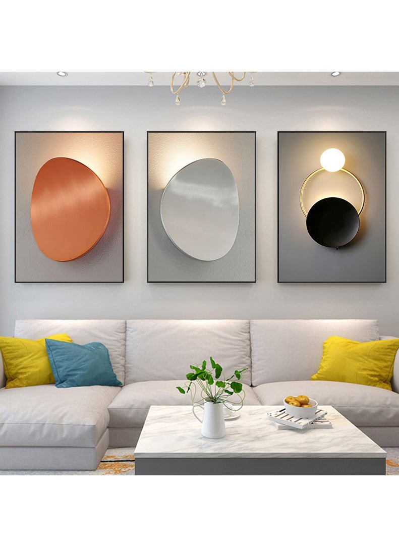 3PCS Wall Art Bright Style Minimalist Decor Modern Abstract Canvas Prints Poster Picture Framed Paintings Decorations